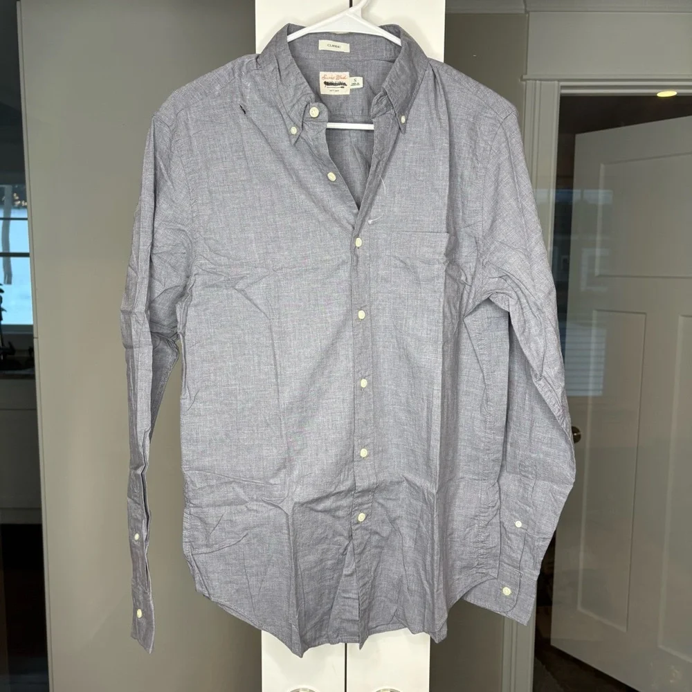 J. Crew Secret Wash Cotton Poplin Shirt Smoky Slate